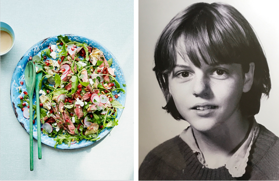 Steak Salad from The Happy Kitchen, photograph by Laura Edwards, school girl photo